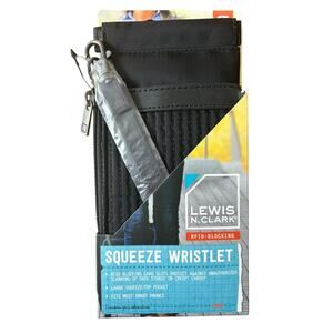 Travel Wallet RFID Data Blocking Squeeze Top Clutch in Black by Lewis N. Clark